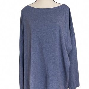 Casual Blue Long Sleeve Women's Top